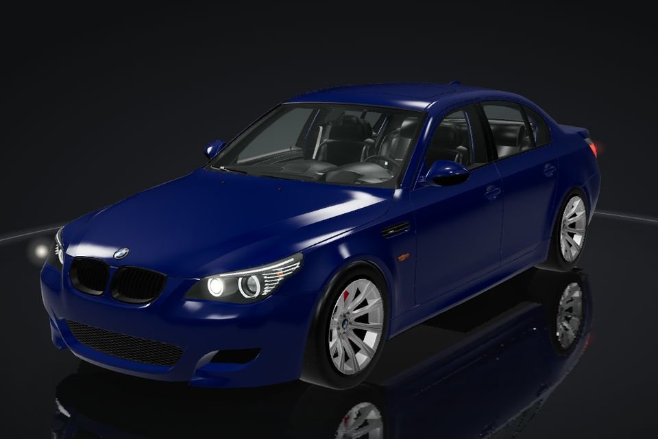 BMW 5/6 Series E6x i 3D, forfra, lysene av