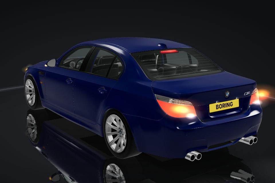BMW 5/6 Series E6x in 3D, rear, brake lights flashing