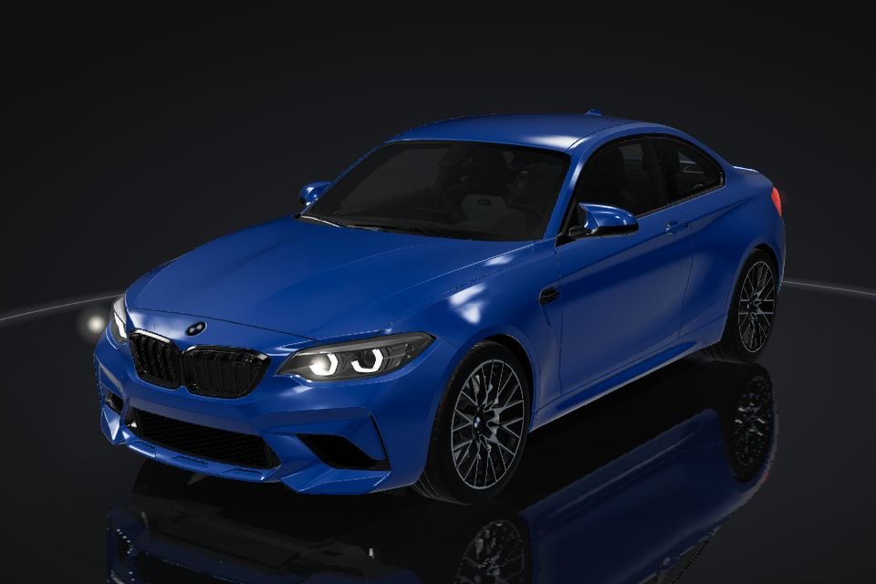BMW M2 G87 in 3D, front, lights off