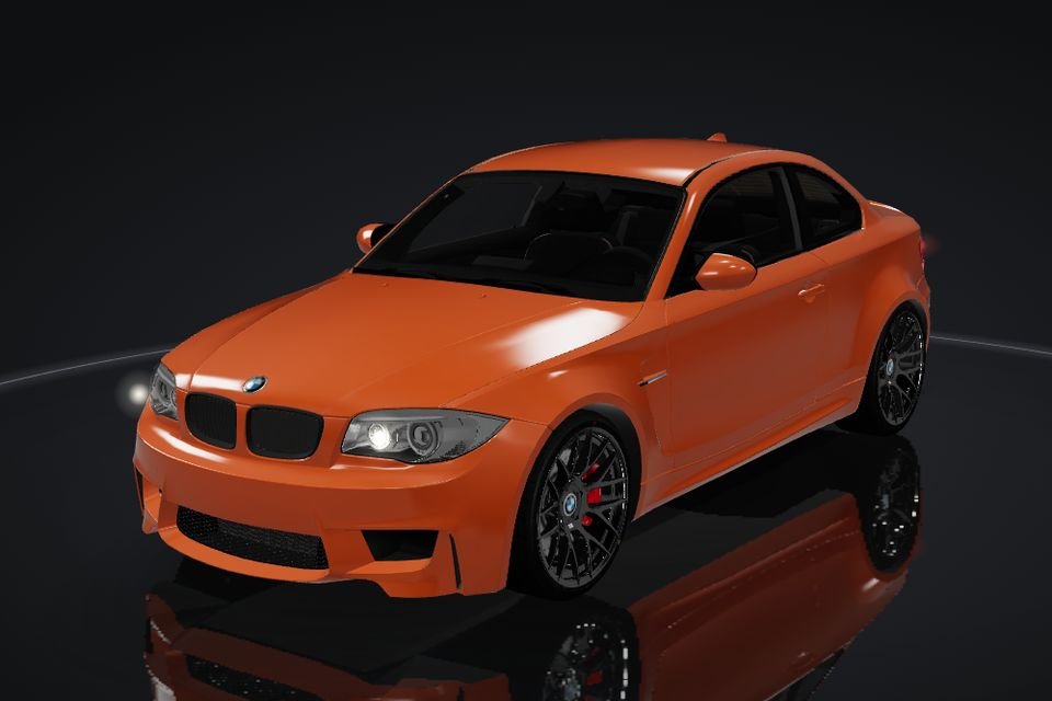 BMW 1M in 3D, front, lights off