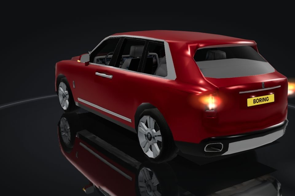 Rolls-Royce Phantom Coupé in 3D, rear, brake lights flashing